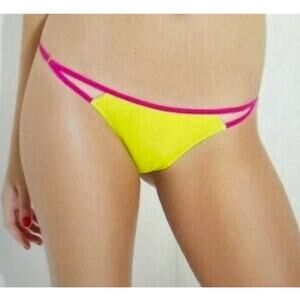 L'Agent Agent Provocateur Cari Lime and Pink Bikini Bottoms - XS